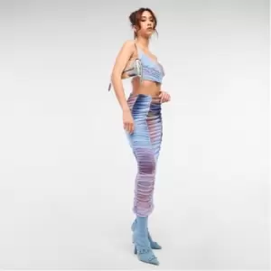 Image of Missguided Co Ord Mesh Ruched Strappy Corset Top - Multi