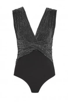 Image of French Connection Marcelle Shimmer Jersey Body Black