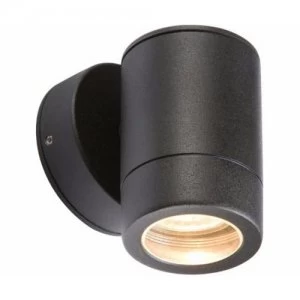 Image of KnightsBridge Fixed IP65 Aluminium Black Indoor Outdoor Single Wall Light