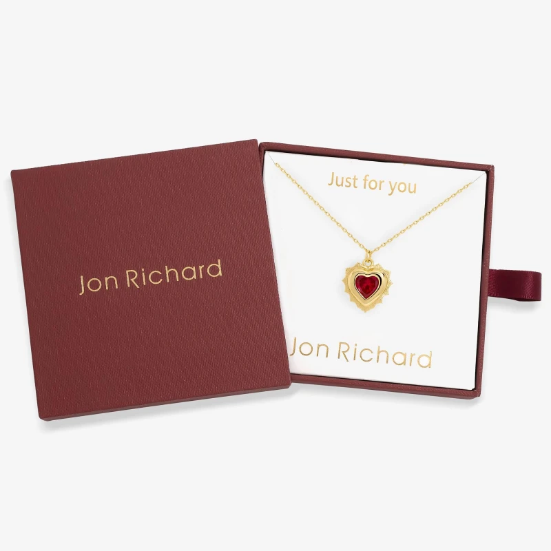 Image of Jon Richard Gold Plated Heart Birthstone Necklace - December Gold female One Size