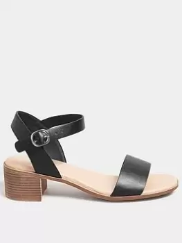Image of Yours Extra Wide Fit Block Heel Casual Sandal - Black, Size 9Eee, Women