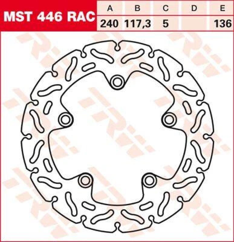 Image of TRW MST446RAC Brake disc slotted Brake Disc (82)