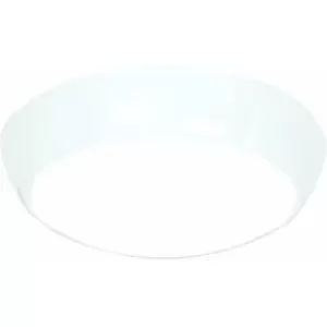 Image of Loops - Round IP65 Bulkhead Light - 16W + 2W Cool White LEDs - Emergency Sensor - White