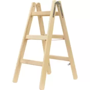 Image of Hymer 7141 Timber Double Sided Step Ladder 2 x 3 Tread