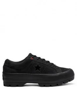 Image of Converse One Star Lugged Spacecraft Suede Ox Plimsolls - Black, Size 3, Women