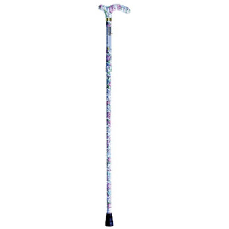 Image of Loops Deluxe Ambidextrous Foldable Walking Cane - 5 Height Settings - Floral Design Multi