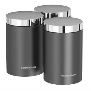 Image of Morphy Richards Accents Set of 3 Storage Canisters - Titanium