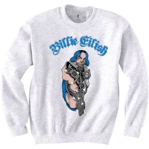 Image of Billie Eilish - Bling Unisex Medium Sweatshirt - White