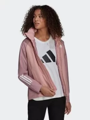 Image of adidas Bsc 3-stripes Rain.rdy Jacket, Purple Size M Women