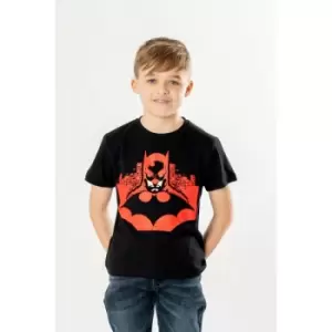 Image of Batman Kids Black Gotham Skyline Unisex T-Shirt Medium