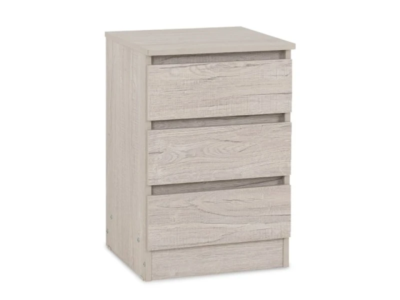 Image of Seconique Malvern Urban Snow 3 Drawer Bedside Table