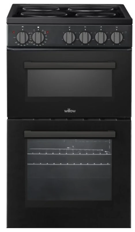 Image of Willow Freestanding Electric Cooker Black Wide Twin Cavity Cooker Black Unisex