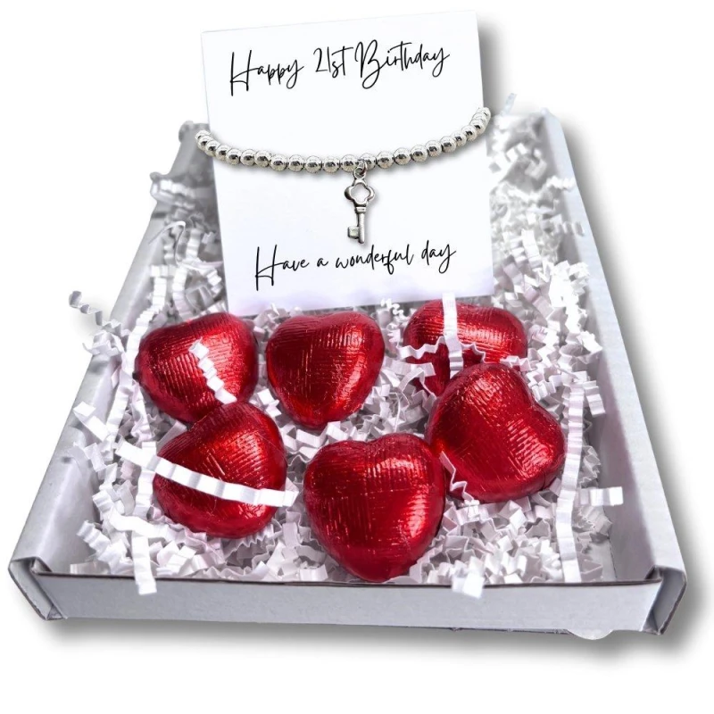 Image of Aye Do Gifts Happy 21st Birthday Bracelet Mini Gift Hamper Silver female One Size