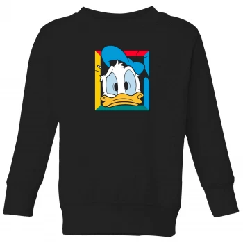 Image of Disney Donald Face Kids Sweatshirt - Black - 9-10 Years