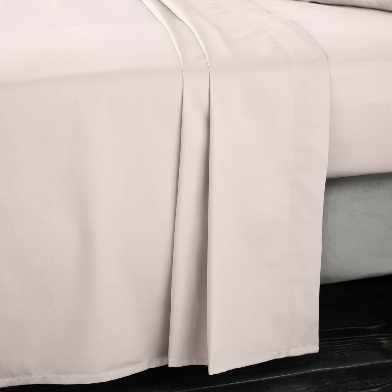 Image of Bianca '400 Thread Count Cotton Sateen' Flat Sheet Pink