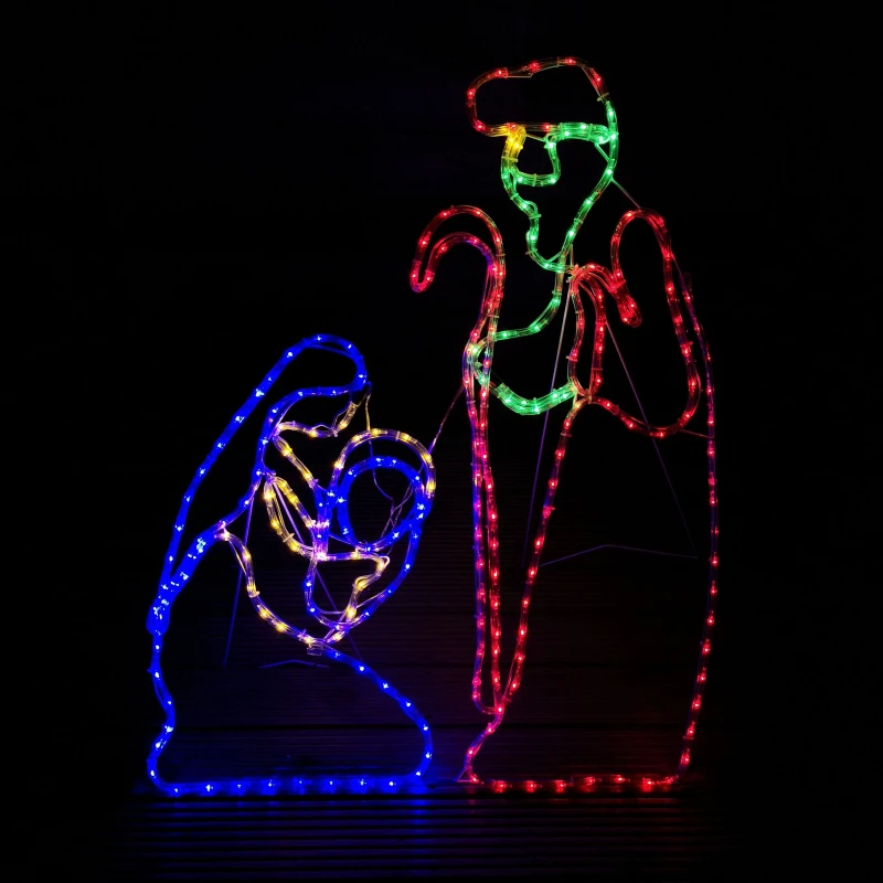 Image of Samuel Alexander 1m Premier Nativity Scene Multicoloured LED Rope Light Silhouette Outdoor Christmas Decoration Multicolor Unisex