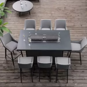 Image of Maze Regal 8 Seat Fire Pit Bar Set Flanelle