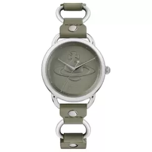 Image of Vivienne Westwood Carnaby Quartz Olive Green Dial Olive Green Leather Strap Ladies WatchvVV163OLSL