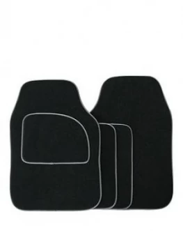 Image of Streetwize Accessories Black Carpet Mat Set With Grey Piping