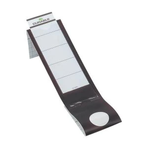 Image of Durable ORDOFIX Self Adhesive PVC Spine Labels Black for Lever Arch File Pack of 10 Spine Labels