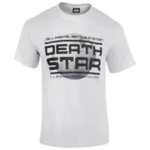 Image of Star Wars Rogue One Mens Death Star Logo T-Shirt - White - M