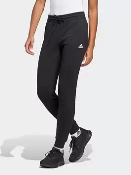 Image of adidas Sportswear Essentials Linear French Terry Cuffed Joggers - Black/White Size M Women