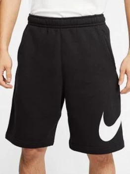 Image of Nike Sportswear Club Swoosh Shorts - Black