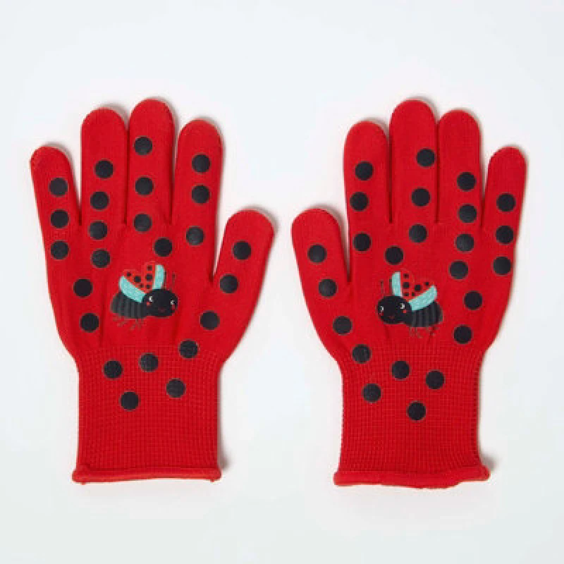 Image of Homescapes Children's Gardening Gloves With Red Ladybird Design