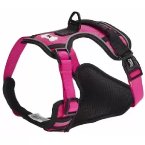 Image of Bunty Soft Padded Comfortable Fabric Dog Puppy Pet Adjustable Outdoor Harness - Pink - Large