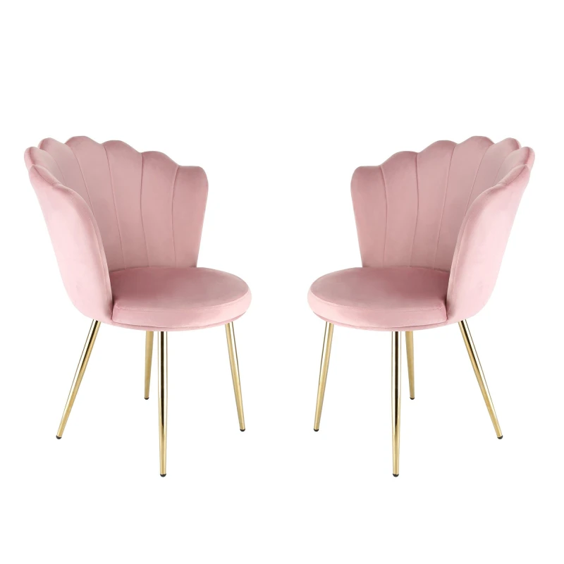 Image of Home Garden Direct Mini Flora - Occasional Chair in Velvet - Pink Pink Unisex