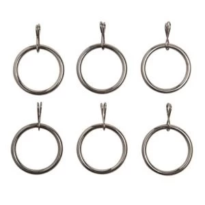 Image of Colours Nickel effect Metal Curtain ring Dia16mm Pack of 6