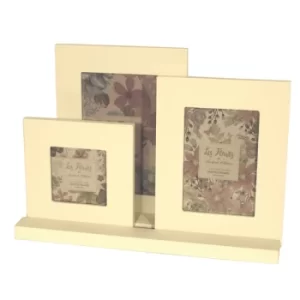 Image of Set Of Three White Painted Frames On Tray