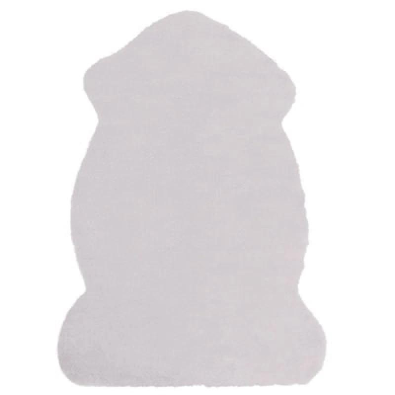 Image of Beliani Faux Fur Rug Undara Light Grey 60 X 90 Cm