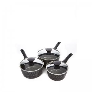 Image of Salter Megastone 3 Piece Sauce Pan Set