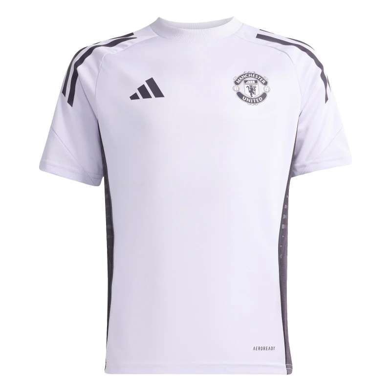 Image of adidas Kids Manchester United Training Shirt 25/26 Purple/Black unisex 7-8 Years