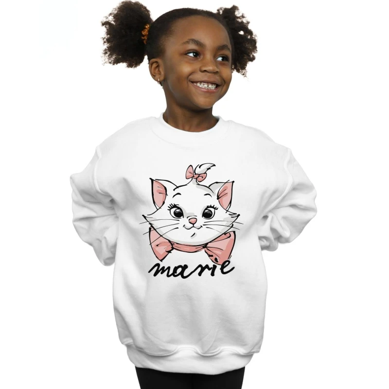 Image of Disney The Aristocats Marie Sketch Face Sweatshirt White