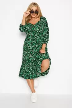 Image of Floral Smock Midi Dress