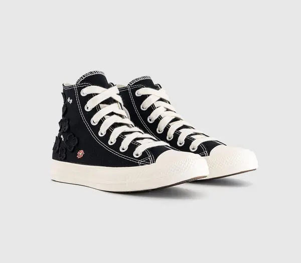 Image of Converse Womens All Star Hi Trainers Black Leeahter, 7
