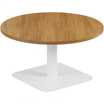 Image of 800MM Circular Low Contract Table - White/Dark Walnut