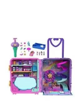 Image of Polly Pocket Pollyville Resort Roll-Away Suitcase Playset