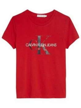 Image of Calvin Klein Jeans Girls Short Sleeve Monogram T-Shirt