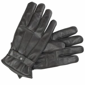 Image of Barbour Mens Burnished Leather Gloves Black Large