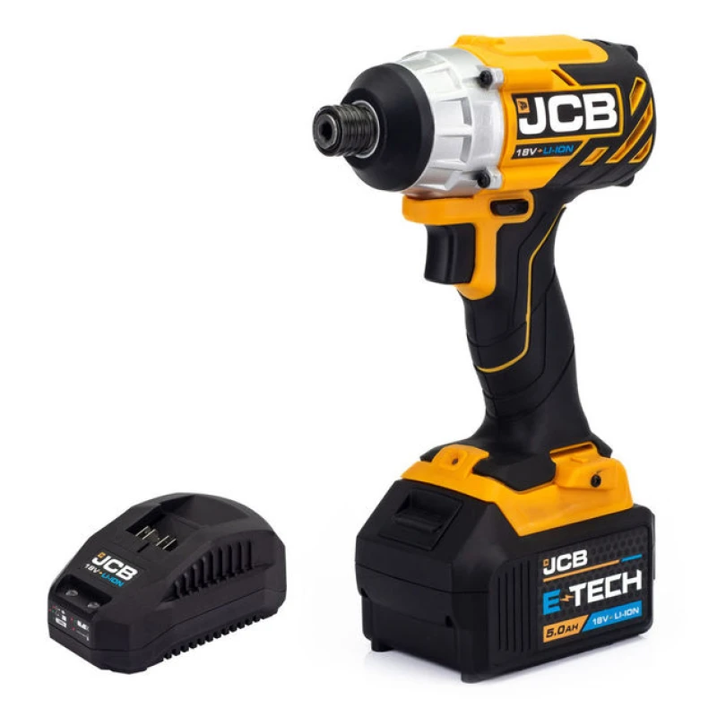 Image of JCB TOOLS Jcb 18v Brushless Impact Driver, 5ah Lithium-Ion Battery And Charger : 21-18blid-5x-B 21-18BLID-5X-B