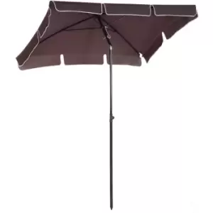 Image of Sun Umbrella Parasol Patio Rectangular Tilt - 2 x 1.25m - Brown - Outsunny