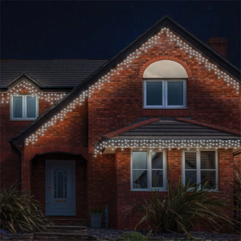 Image of Eagle Connect Icicle Lights Black Rubber 60/40/20 Drop 10M Cool White