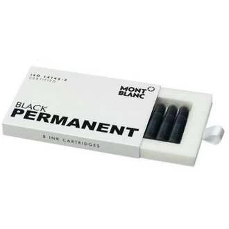 Image of Mont Blanc - Ink Cartridges, Permanent Black, Din Iso 14145-2, 8-unit Package - Ink Cartridge - Black