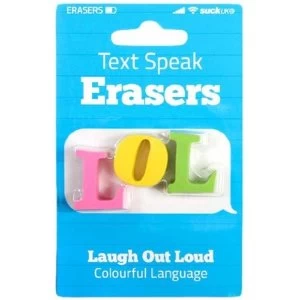 Image of Suck UK Text Speak Erasers LOL