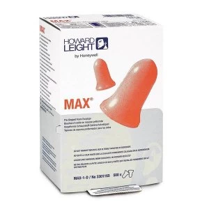 Image of Howard Leight Max Disposable Uncorded Earplugs Coral Leight Source Refill Pack 500 Pairs