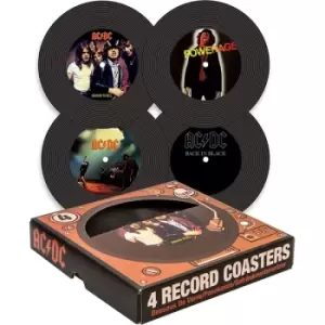 Image of Aquarius AC DC vinyl coasters, Medium, multicolor