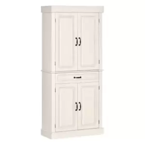 Image of HOMCOM 180cm Kitchen Pantry Storage Cabinet Server Food Organizer - White